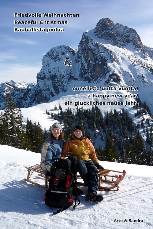 Sledging on the Breitenberg, near Pfronten, Germany.