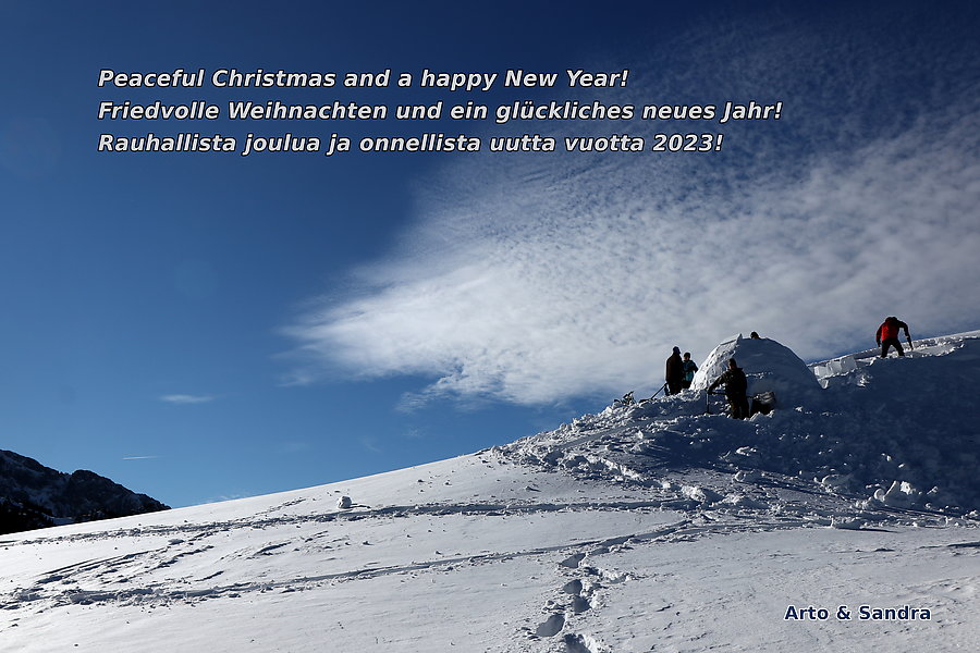 Building a snow iglu with friends. Mountains between Kochel und Lengries, Germany, January 2022.
