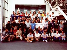 A group photo of Debian developers