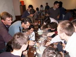 Rush for the fondue pot. (131 kB)