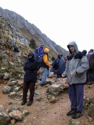 People in the rain, Eric in the front. (132 kB)